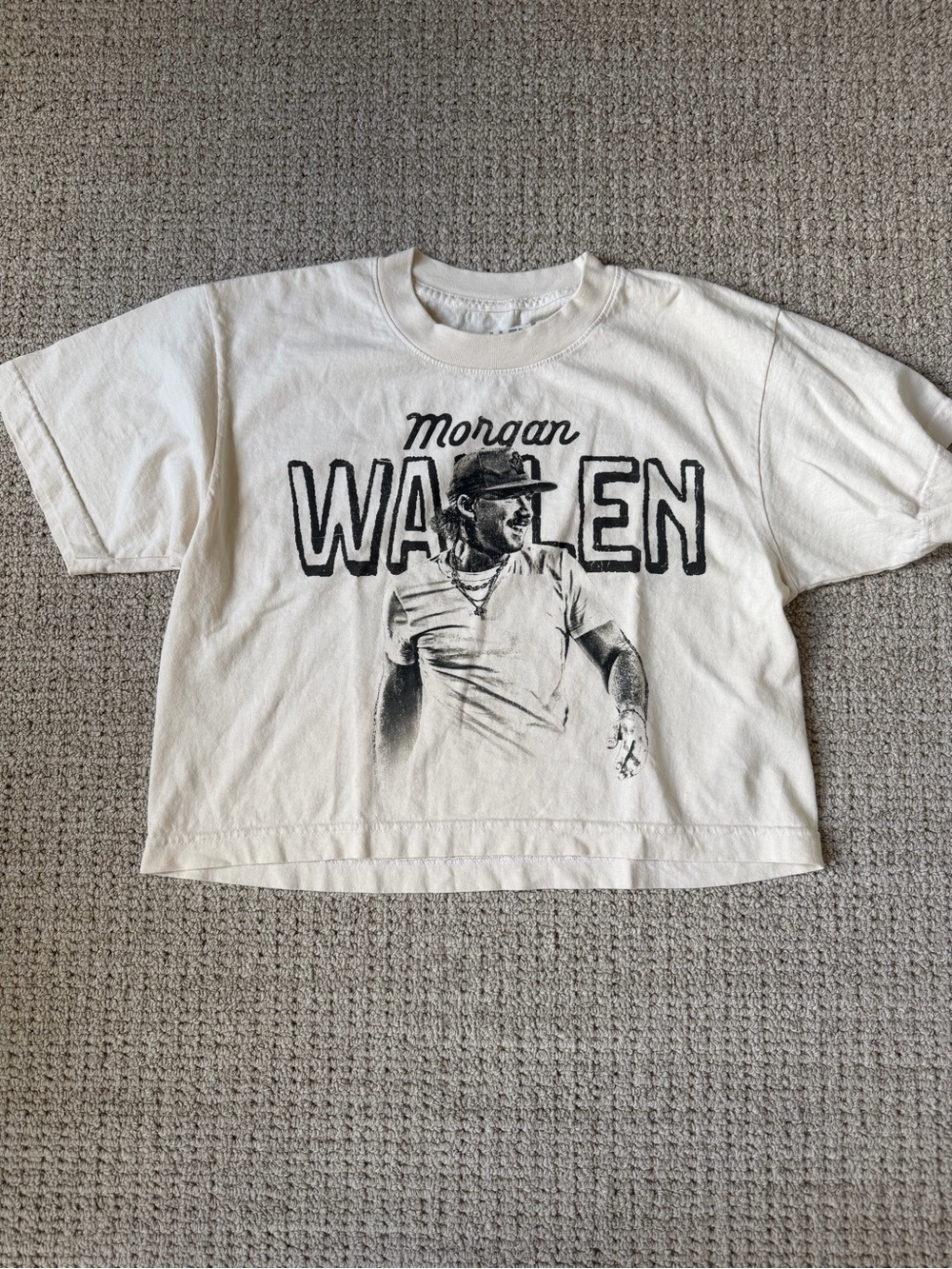 White Morgan Wallen “Still The Problem”Graphic Boxy Cropped Tee - Sizes S&M